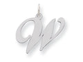 FJC Finejewelers Sterling Silver Large Fancy Script Initial W Charm