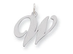 FJC Finejewelers Sterling Silver Large Fancy Script Initial W Charm