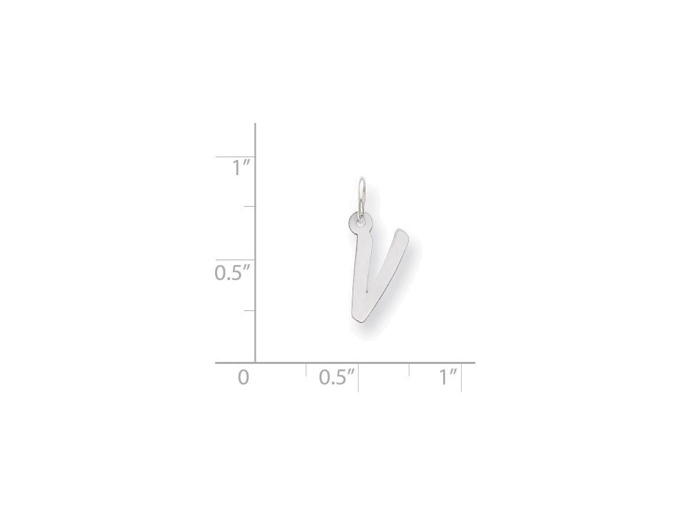 FJC Finejewelers Sterling Silver Small Initial V Charm