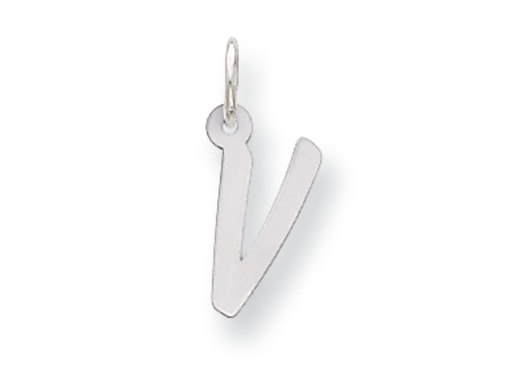 FJC Finejewelers Sterling Silver Small Initial V Charm