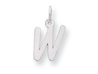 FJC Finejewelers Sterling Silver Small Initial W Charm