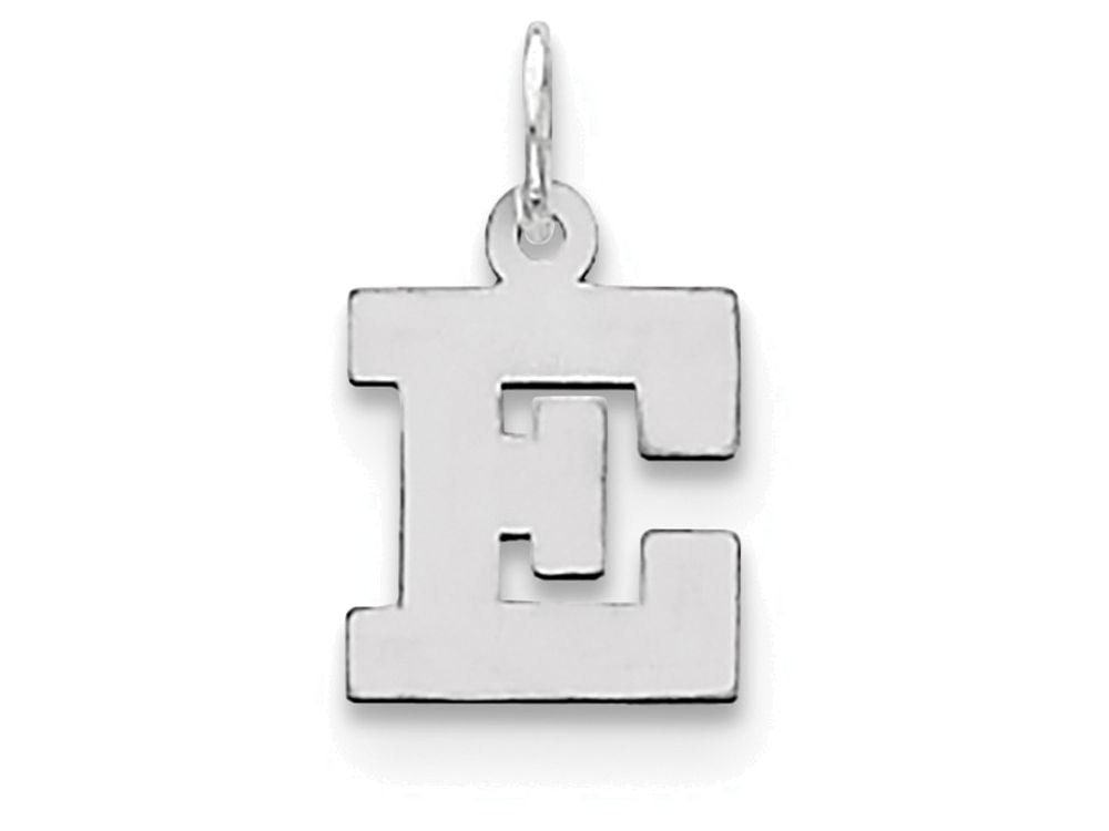 FJC Finejewelers Sterling Silver Small Block Initial E Charm