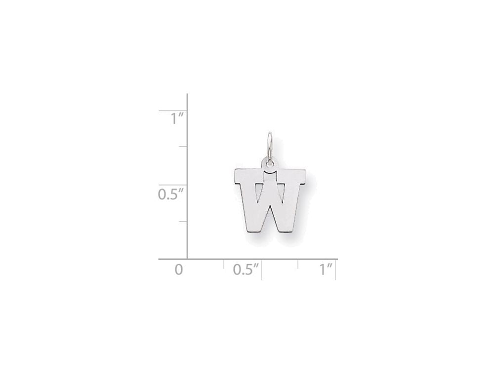 FJC Finejewelers Sterling Silver Small Block Initial W Charm