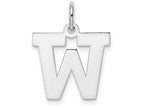 FJC Finejewelers Sterling Silver Medium Block Initial W Charm