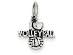 FJC Finejewelers Sterling Silver Antique I (heart) Volleyball Charm