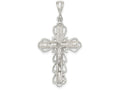 FJC Finejewelers Sterling Silver Bright-cut Crucifix Pendant Necklace - Chain Included