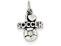 FJC Finejewelers Sterling Silver Antique I (heart) Soccer Charm