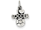 FJC Finejewelers Sterling Silver Antique I (heart) Soccer Charm