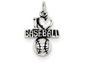 FJC Finejewelers Sterling Silver Antique I (heart) Baseball Charm