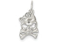 FJC Finejewelers Sterling Silver Cubic Zirconia Skull Charm