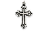 FJC Finejewelers Sterling Silver Antiqued Budded Cross Pendant Necklace - Chain Included