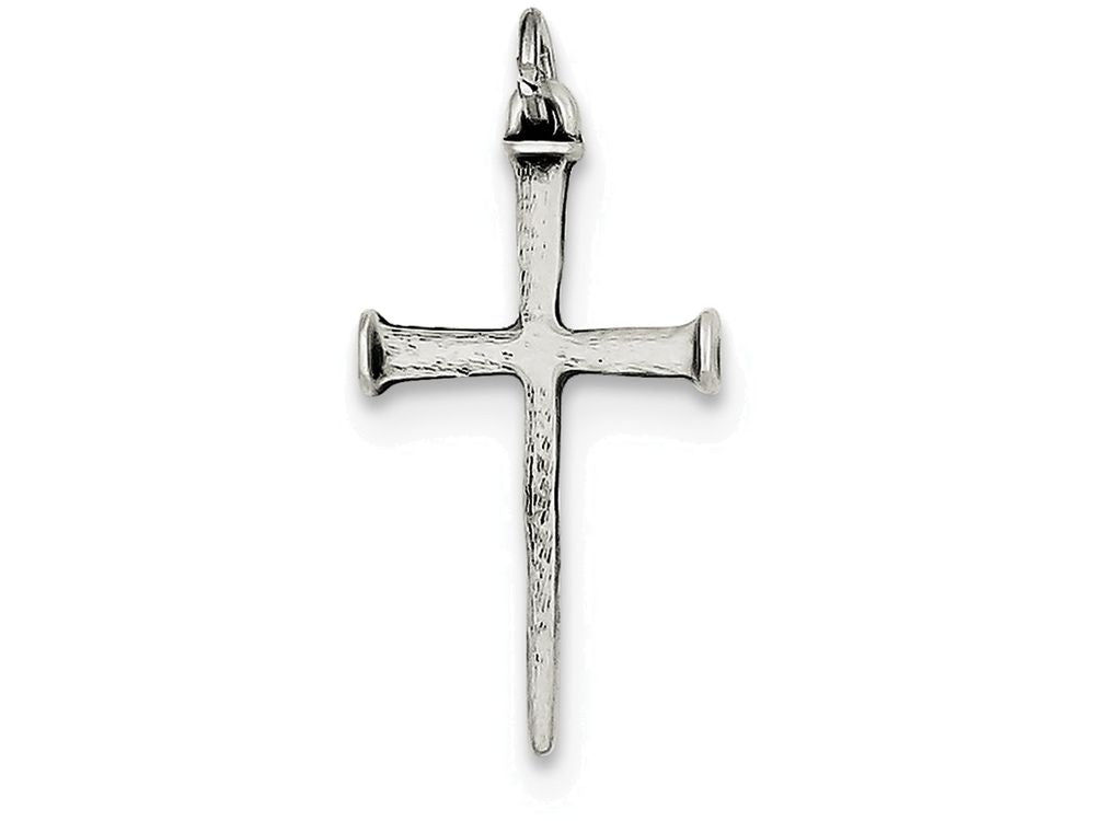 FJC Finejewelers Sterling Silver Antiqued Nail Cross Pendant Necklace - Chain Included