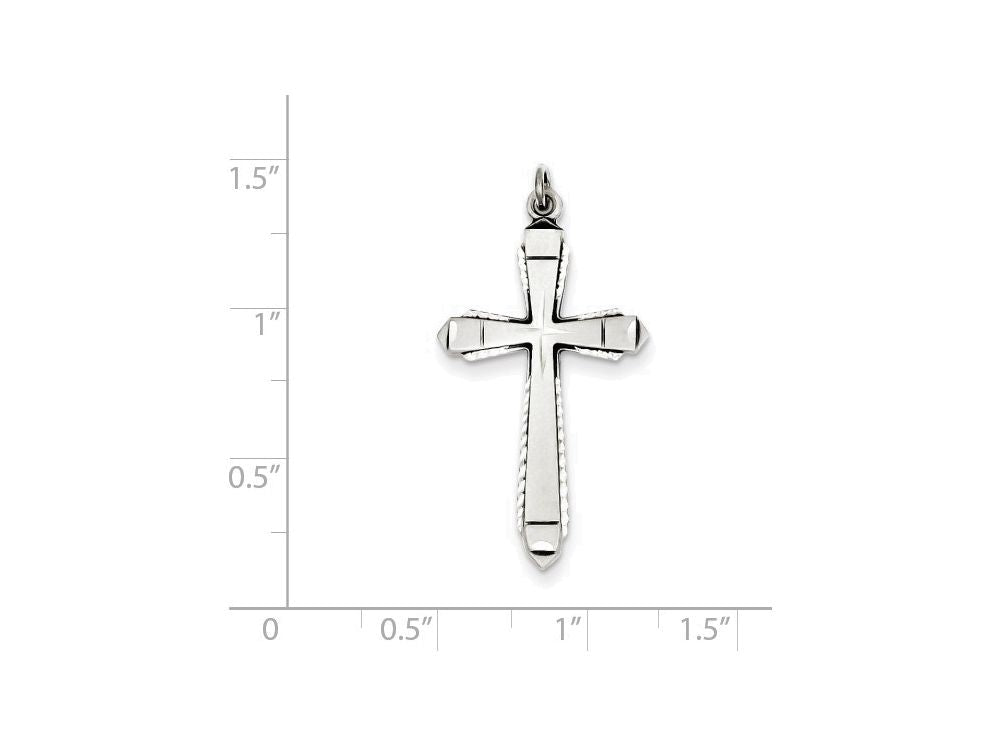 FJC Finejewelers Sterling Silver Satin Cross Pendant Necklace - Chain Included