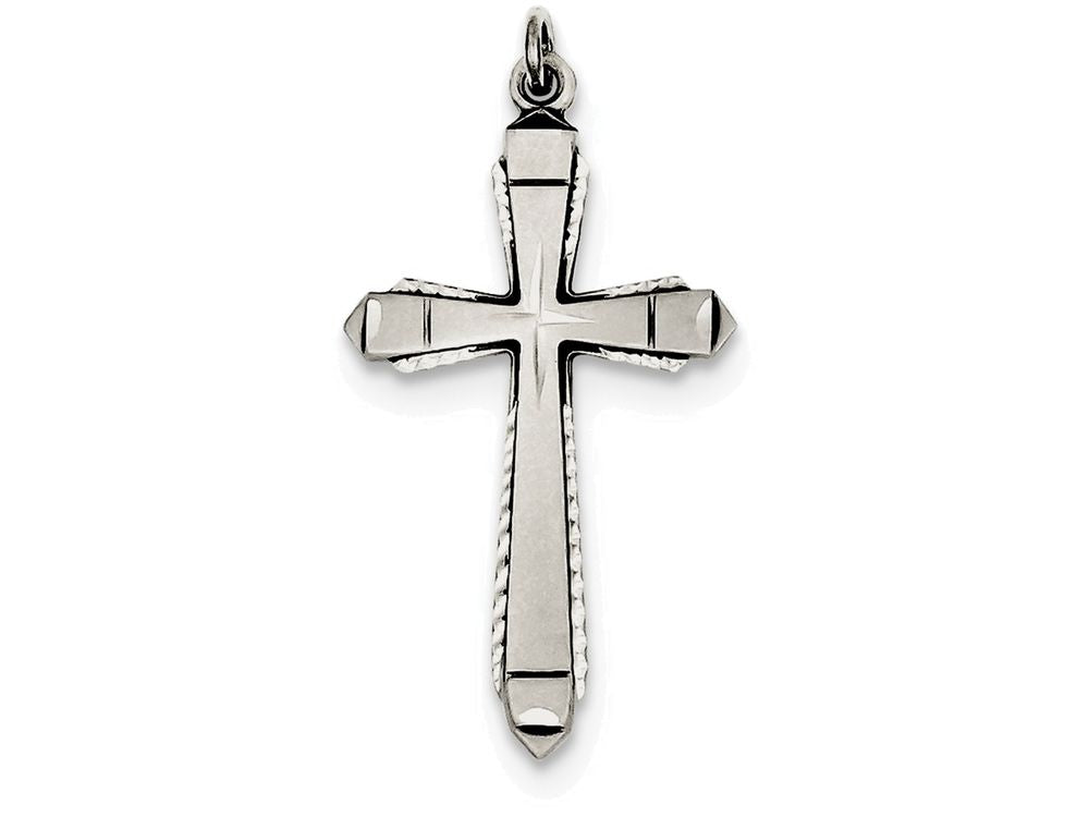 FJC Finejewelers Sterling Silver Satin Cross Pendant Necklace - Chain Included