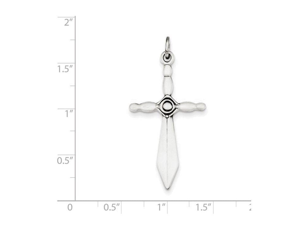 FJC Finejewelers Sterling Silver Sword Cross Pendant Necklace - Chain Included
