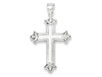 FJC Finejewelers Sterling Silver Rhodium-plated Fleur-de-lis Cross Pendant Necklace - Chain Included