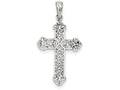 FJC Finejewelers Sterling Silver Antiqued Fleur De Lis Cross Pendant Necklace - Chain Included