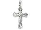 FJC Finejewelers Sterling Silver Antiqued Fleur De Lis Cross Pendant Necklace - Chain Included