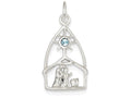 FJC Finejewelers Sterling Silver and Stellux Crystal Nativity Charm