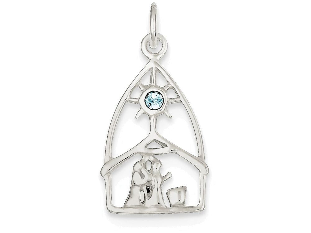 FJC Finejewelers Sterling Silver and Stellux Crystal Nativity Charm