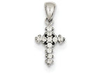 FJC Finejewelers Sterling Silver Cubic Zirconia Cross Pendant Necklace - Chain Included