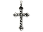 FJC Finejewelers Sterling Silver Antiqued Thorn Cross Pendant Necklace - Chain Included