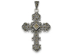 FJC Finejewelers Sterling Silver Marcasite Cross Pendant Necklace - Chain Included