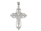 FJC Finejewelers Sterling Silver Cubic Zirconia Filigree Cross Pendant Necklace - Chain Included