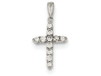 FJC Finejewelers Sterling Silver Cubic Zirconia Cross Pendant Necklace - Chain Included