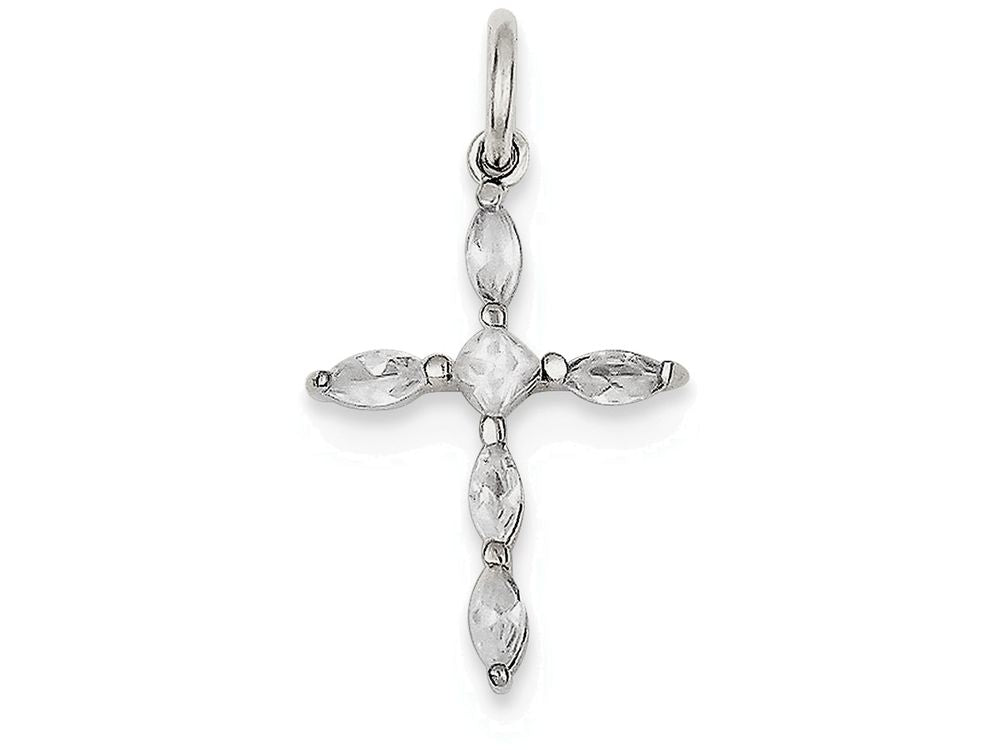 FJC Finejewelers Sterling Silver Cubic Zirconia Cross Charm