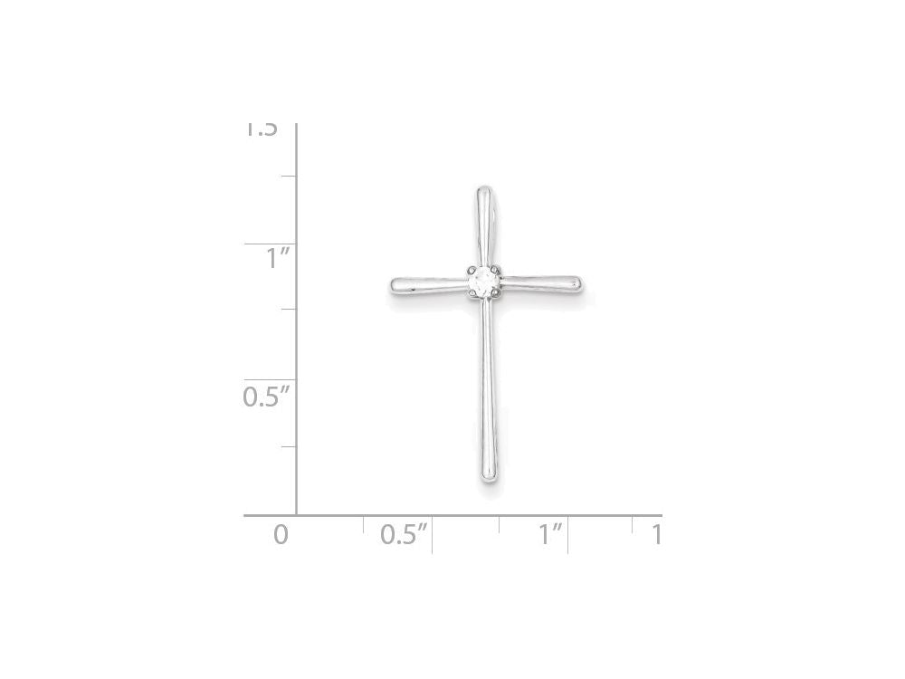 FJC Finejewelers Sterling Silver Cubic Zirconia Cross Pendant Necklace - Chain Included