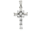 FJC Finejewelers Sterling Silver Cubic Zirconia Latin Cross Pendant Necklace - Chain Included
