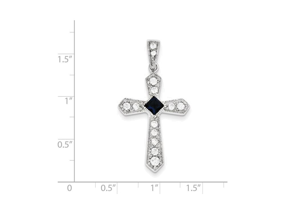 FJC Finejewelers Sterling Silver Cubic Zirconia Passion Cross Pendant Necklace - Chain Included