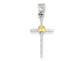 FJC Finejewelers Sterling Silver Citrine Cross Pendant Necklace - Chain Included