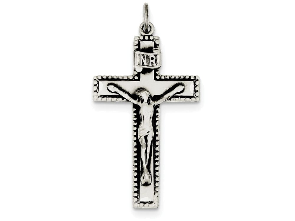 FJC Finejewelers Sterling Silver Antiqued Inri Crucifix Pendant Necklace - Chain Included