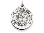 FJC Finejewelers Sterling Silver Antiqued Holy Trinity Medal Pendant Necklace - Chain Included