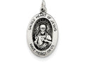 FJC Finejewelers Sterling Silver Antiqued Sacred Heart Of Jesus Medal Pendant Necklace - Chain Included
