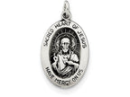 FJC Finejewelers Sterling Silver Antiqued Sacred Heart Of Jesus Medal Pendant Necklace - Chain Included