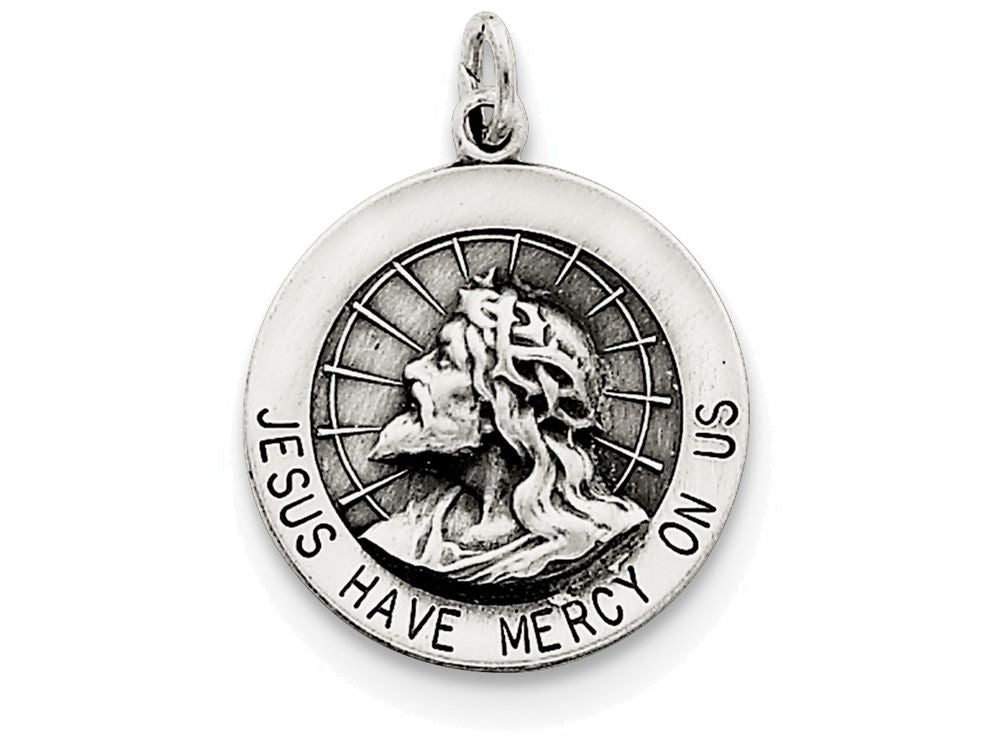FJC Finejewelers Sterling Silver Jesus Have Mercy Medal Pendant Necklace - Chain Included