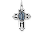 FJC Finejewelers Sterling Silver Miraculous Medal Cross Pendant Necklace - Chain Included