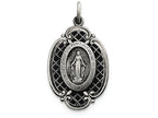 FJC Finejewelers Sterling Silver Antiqued Miraculous Medal Pendant Necklace - Chain Included