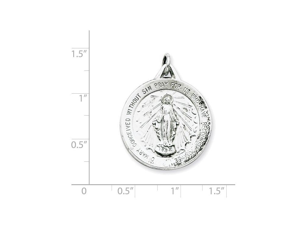 FJC Finejewelers Sterling Silver Miraculous Medal Pendant Necklace - Chain Included