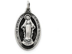 FJC Finejewelers Sterling Silver Antiqued Miraculous Medal Pendant Necklace - Chain Included