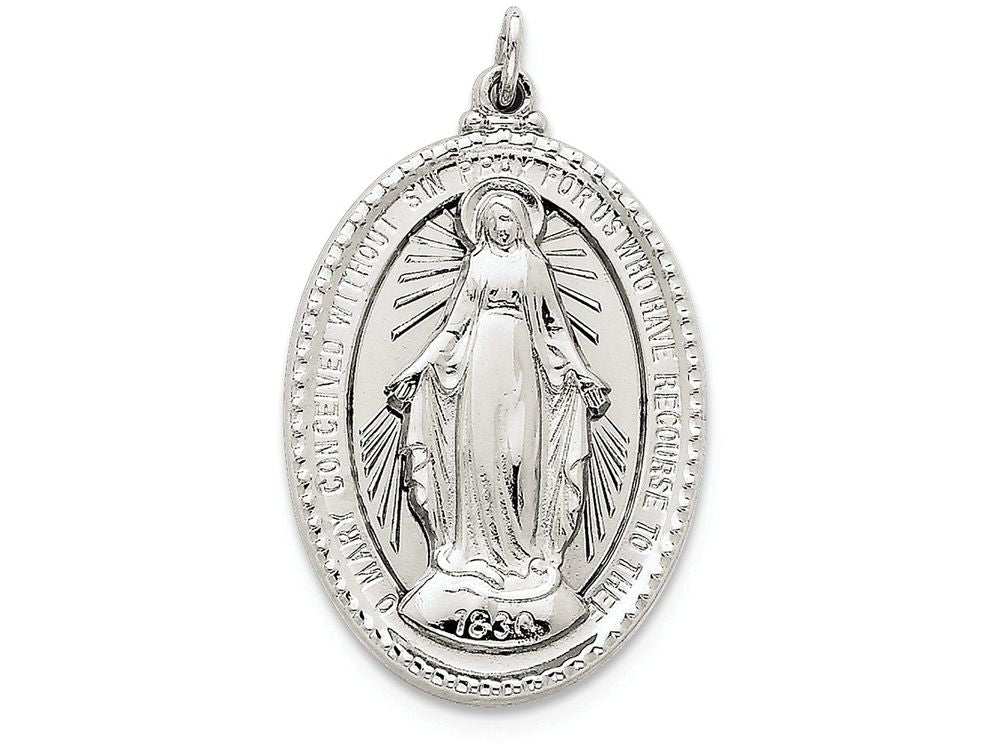 FJC Finejewelers Sterling Silver Miraculous Medal Pendant Necklace - Chain Included