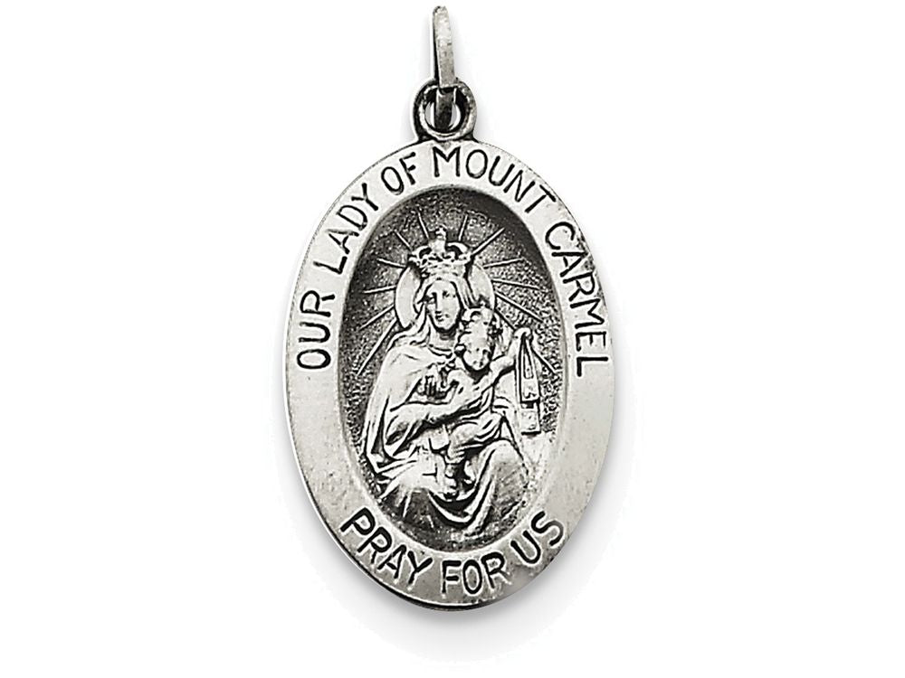 FJC Finejewelers Sterling Silver Antiqued Our Lady Of Mt.carmel Medal Pendant Necklace - Chain Included