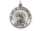 FJC Finejewelers Sterling Silver Antiqued Our Lady Of Perpetual Help Medal Pendant Necklace - Chain Included