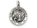 FJC Finejewelers Sterling Silver Antiqued Our Lady Of Lourdes Medal Pendant Necklace - Chain Included