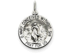 FJC Finejewelers Sterling Silver Antiqued Blessed Mother Medal Pendant Necklace - Chain Included