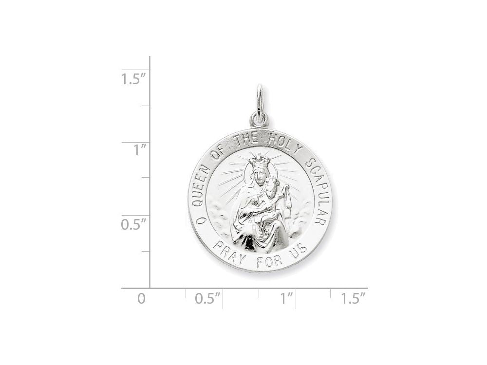 FJC Finejewelers Sterling Silver Queen Of The Holy Scapular Medal Pendant Necklace - Chain Included