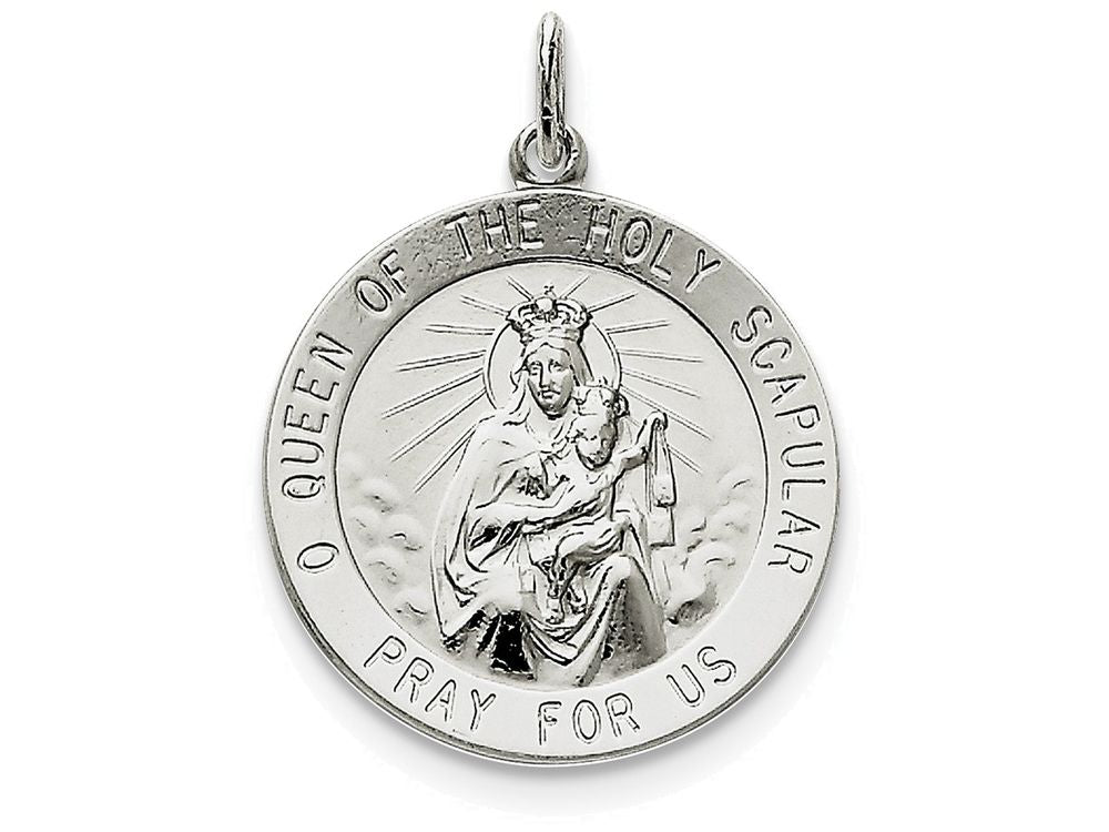 FJC Finejewelers Sterling Silver Queen Of The Holy Scapular Medal Pendant Necklace - Chain Included
